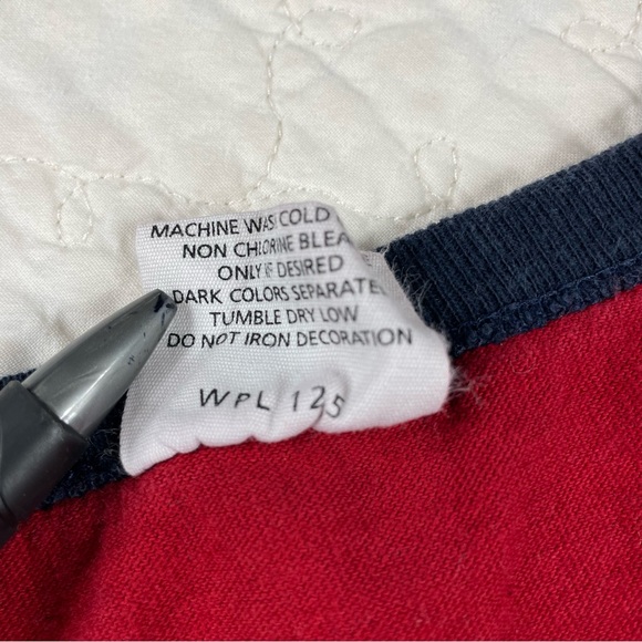 🔥Vtg 80 90's Chaps Ralph Lauren USA Red Flag Logo Ringer T Shirt Men’s Size M - Picture 9 of 11